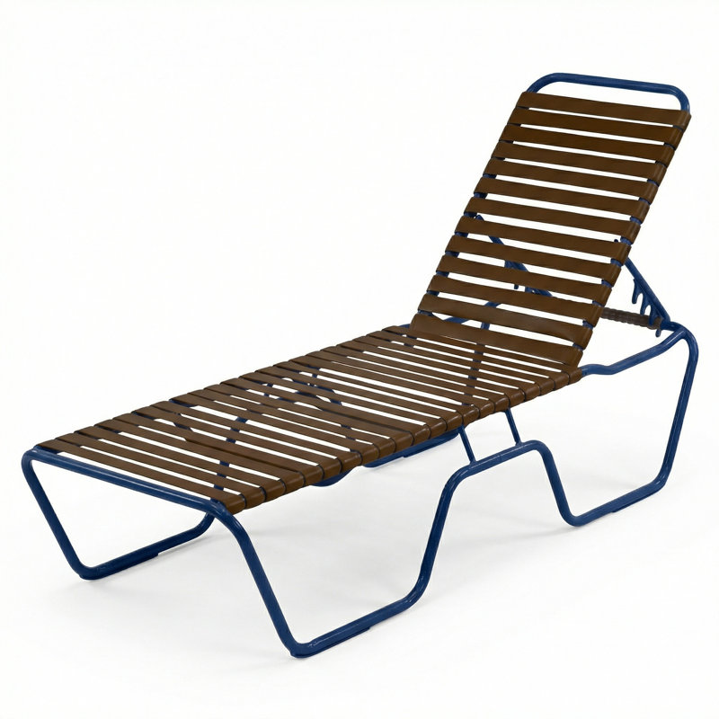 Armless Chaise, Leisure Brown Strap/Midnight