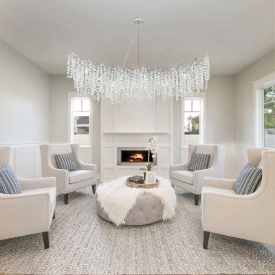 Tree Branch Snow Crystal Chandelier Lighting 63"L