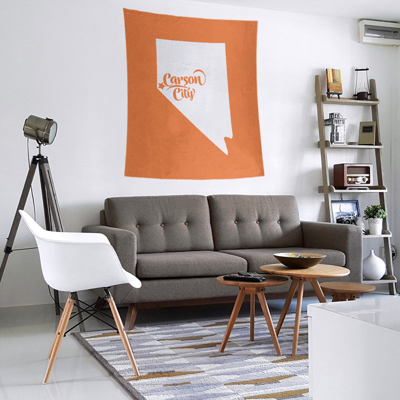 Tapisserie murale Carson City Nevada, H 27,5 po x l 37,5 po, Orange