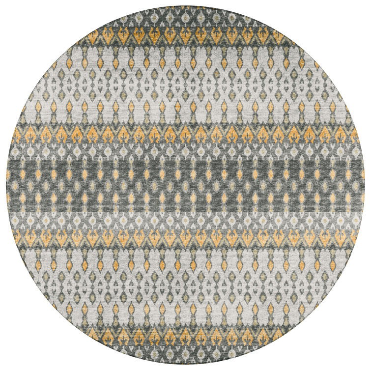 Tapis gris / jaune Antrel Ikat