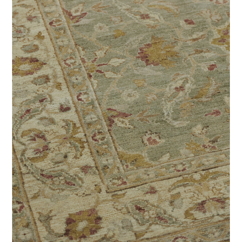 Agra Wool Oriental Area Rug in Beige