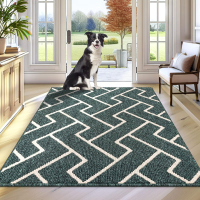 Seriah Non-Slip Geometric Indoor Doormat