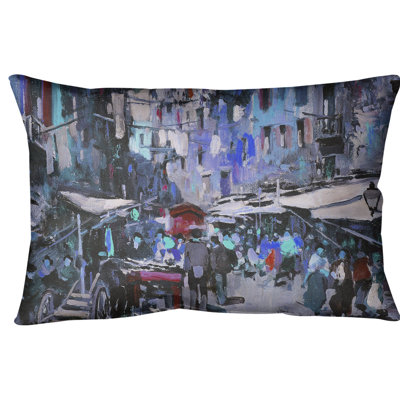 Market in Naples Lumbar Pillow