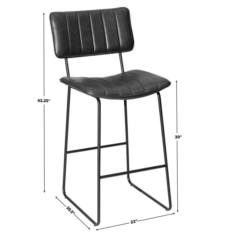 Andoche Stool, Black, Bar Stool (30" Seat Height