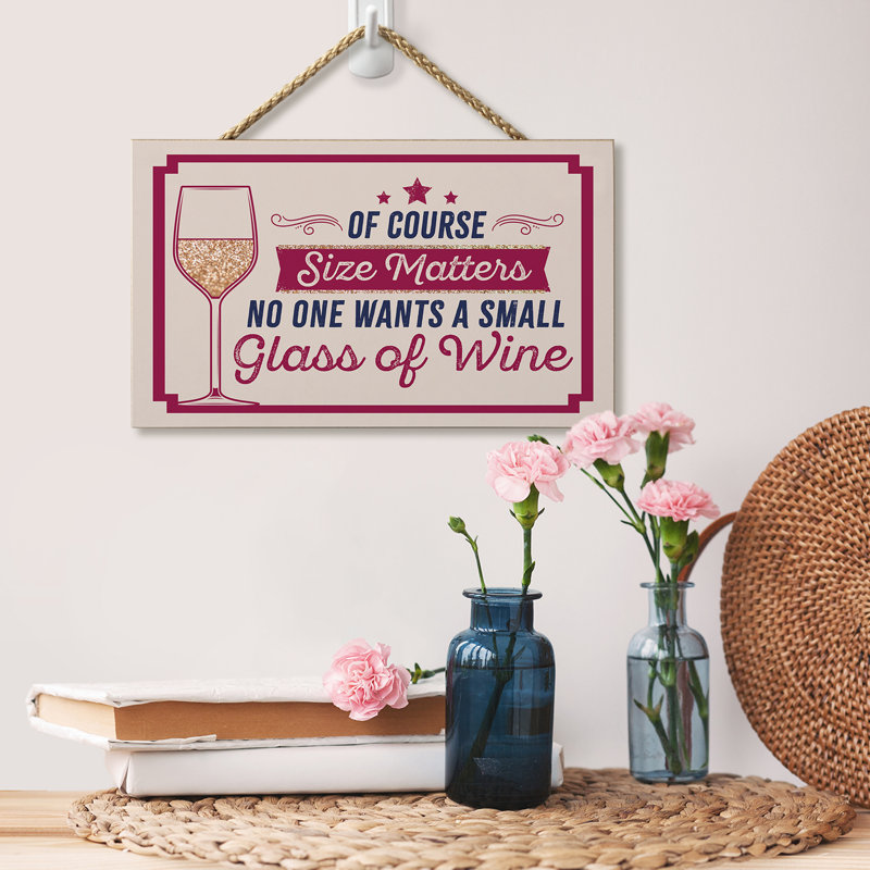 Size Matters Humorous Hanging Wall Sign