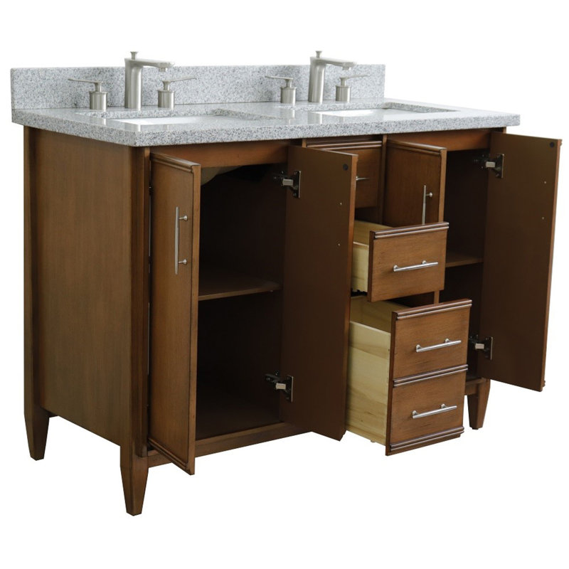 Ensemble de meuble-lavabo double 49 po Hayse, gris