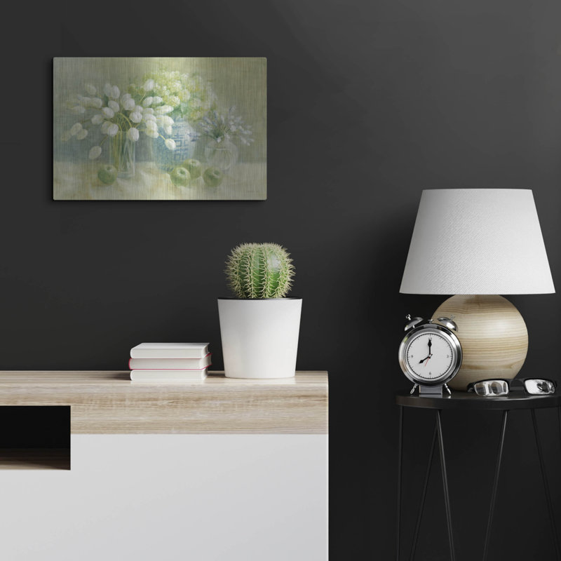 Art mural en métal Winston Porter «Still Life With Chinese Vase» par Danhui Nai, H 16 po x l 24 po