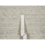 Tapis oriental rond 5 pi x 5 pi blanc, tissé à la main, rayures verticales avec effet sel et poivre, laine naturelle non teintée