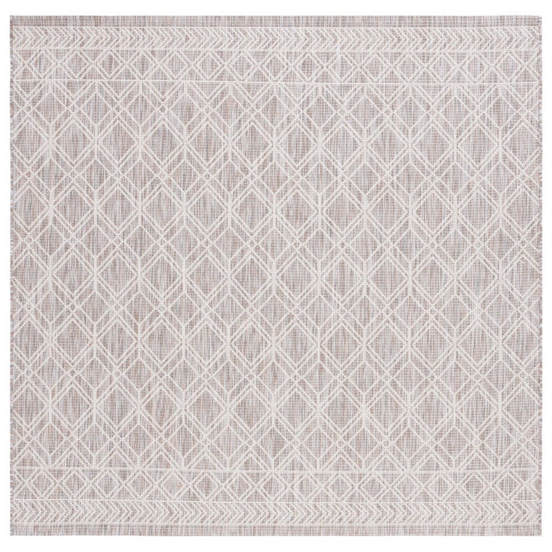 Courtyard Performance Geometric Indoor/Outdoor Area Rug, Square 6'7"