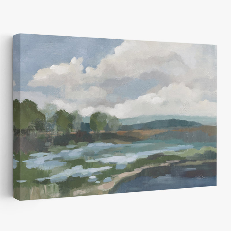 Fleurs côtières bleu clair - Nuage bleu, H 48 po x l 32 po