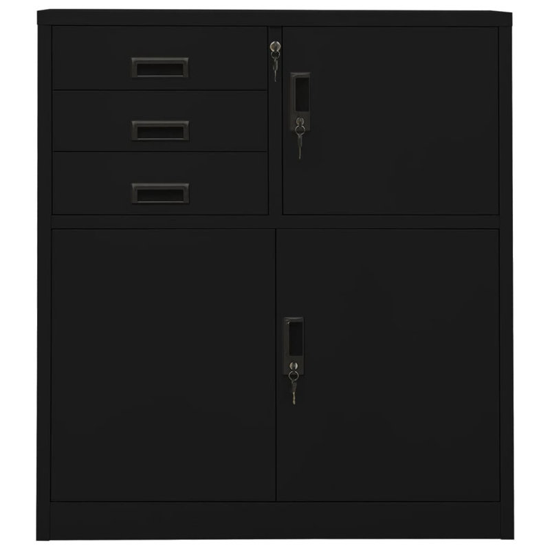 Bryshon 3 -Door 3 -Drawer, Black