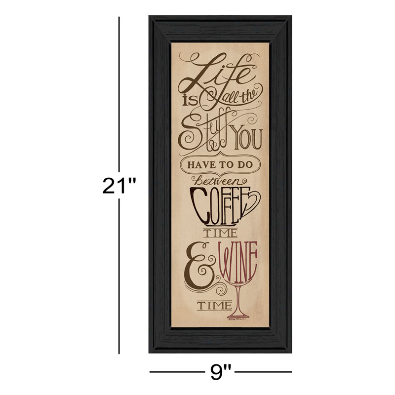 «Coffee and Wine Time», art mural encadré pour le salon et la maison par Deb Strain