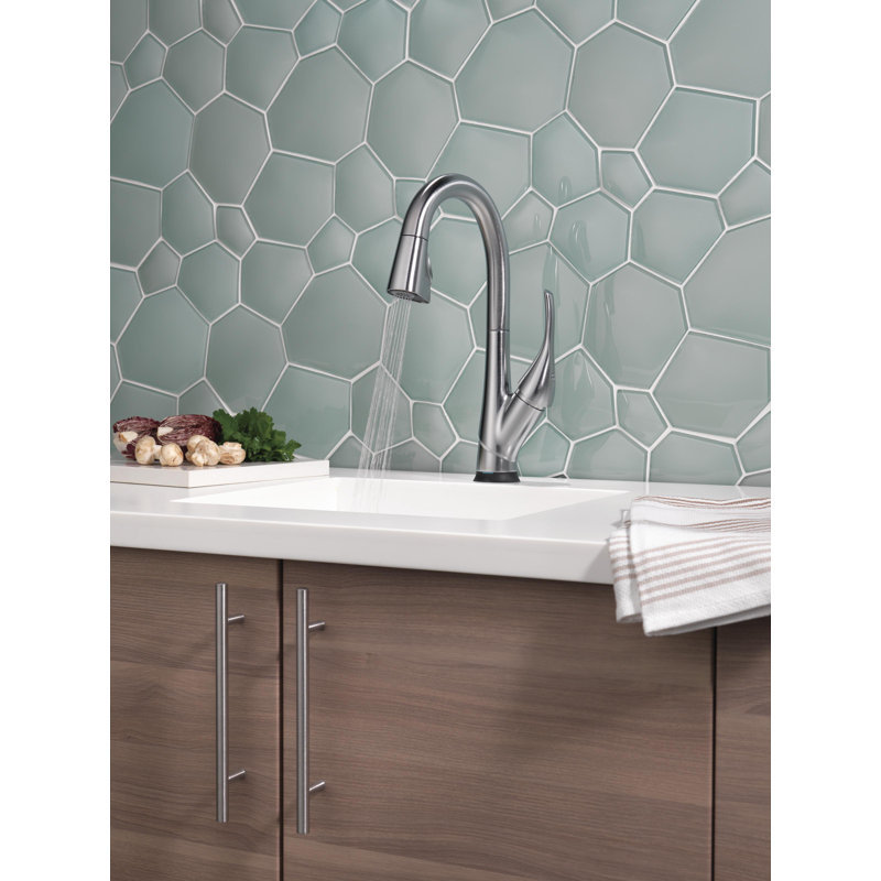 Esque Pull Down Touch Single Handle Kitchen Faucet with Touch2O and MagnaTite Docking, Arctic Stainless