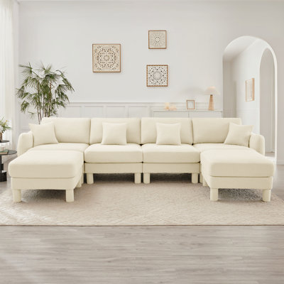 Canapé modulaire en U à 3 places Boucle Fabric