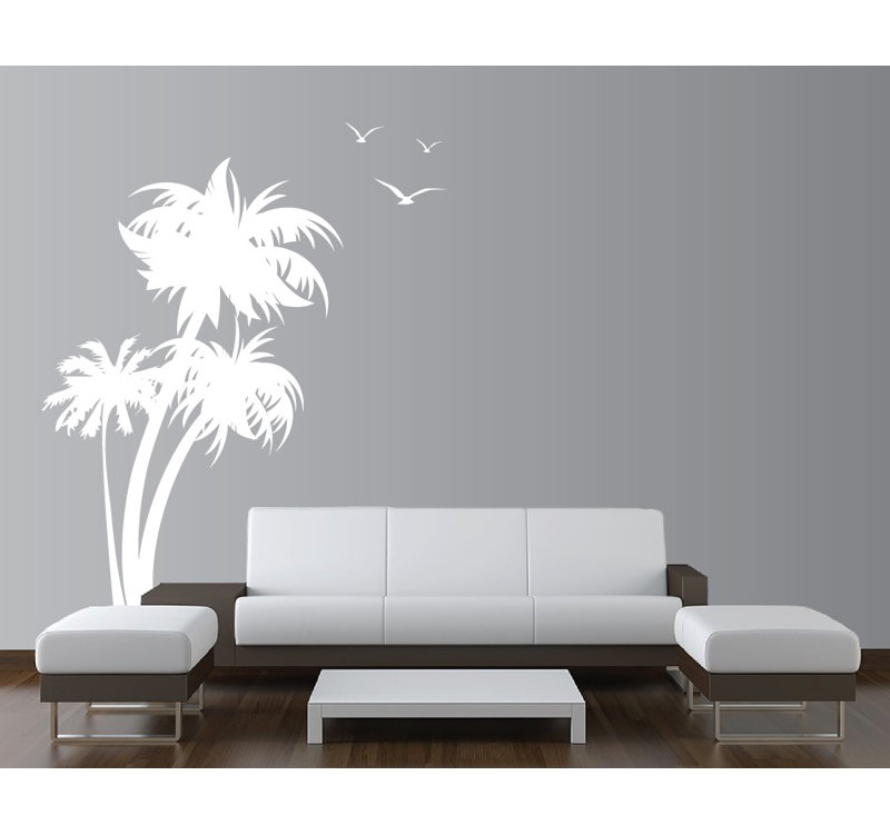 Plants & Flowers Non-Wall Damaging Wall Decal, White