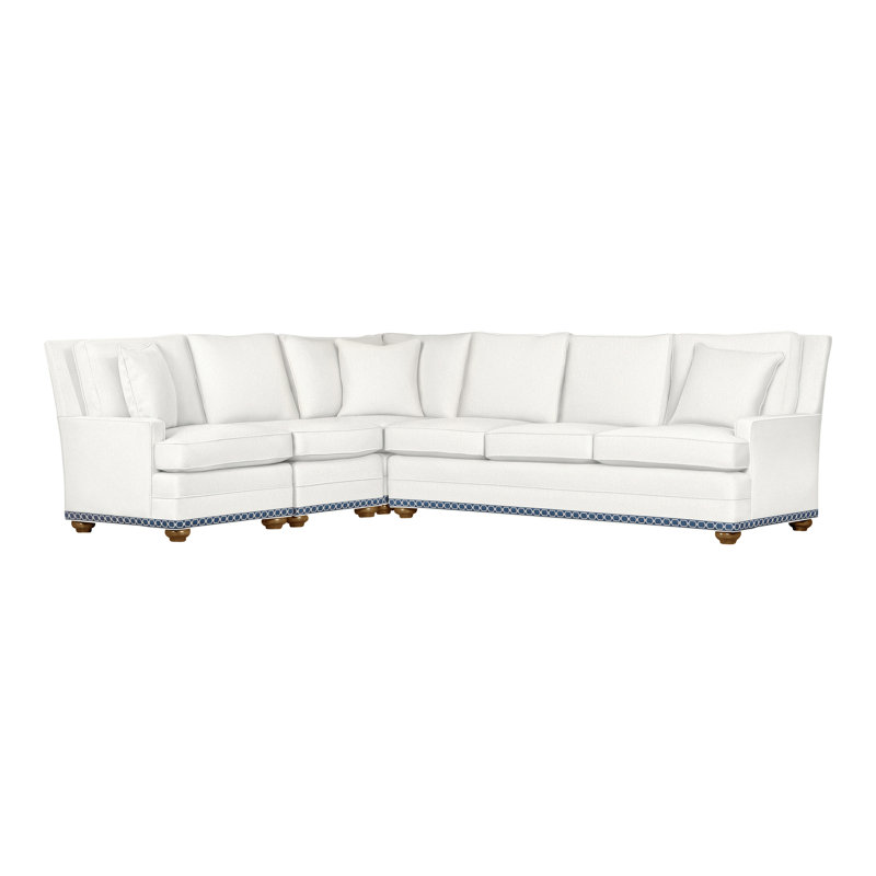 American Bungalow 4-Piece Riverside L-Sectional, Casa Blanca, Tommy Snow, No