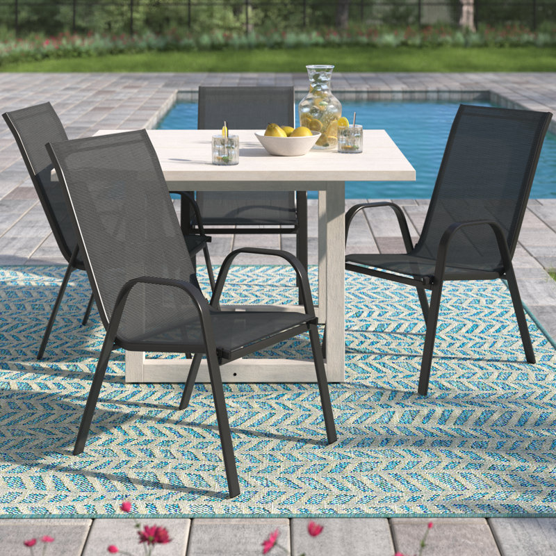 Chaises de patio d'extérieur Artu Flex Comfort Sling de Flash Furniture, Noir