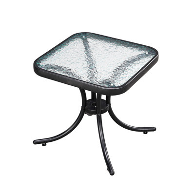18In Square Outdoor Side Table,Black