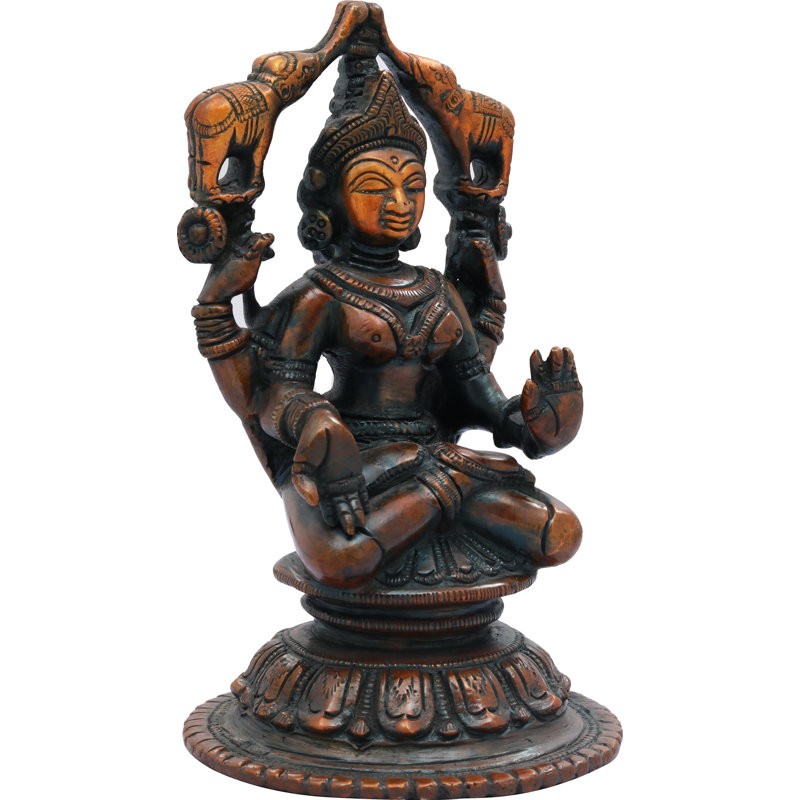 Figurine Gajalakshmi, Brun / or