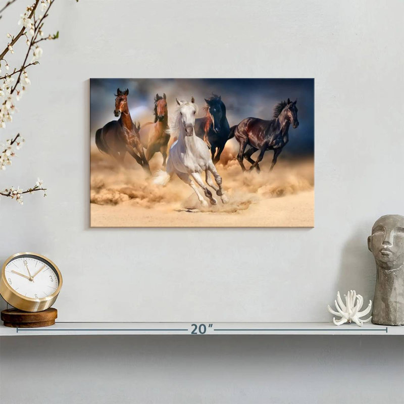 Brampt Sprinting Arab Horses, 8" H x 12" W