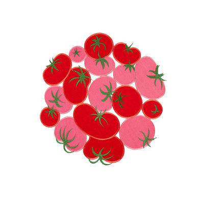 Tomato Cut Work Doily (15" Rd)