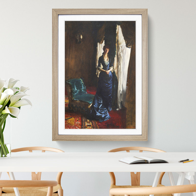 Madame Paul Escudier by John Singer Sargent - Picture Frame Painting, 36cm H x 27cm W x 2cm D, Oak Framed