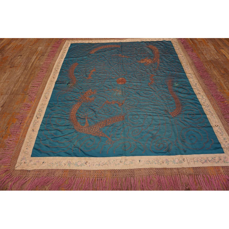 Antique Chinese Textile Rug 6' x 7'