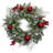 Flocked Mixed Pine with Ornaments and Berries Artificial Christmas Wreath 24-Inch Unlit