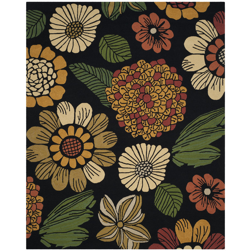 Doyle Hand Hooked Performance Floral Rug, Rectangle 2'3" x 3'9"