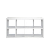 Smart Cube 8-Cube Organizer Storage with Opened Back Shelves,2 X 4 Cube Bookcase Book Shleves for Home, Office (White)