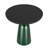 19" Round Side End Table Glass/Sintered Stone Top With Powder-Coated Black Rim And Tempered Glass Base-109367867-122913913