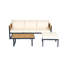 Ensemble de conversation d'extérieur en bois d'acacia et métal 3 pièces
