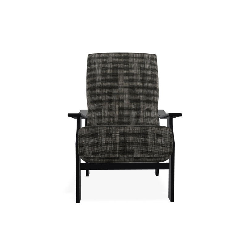St. Catherine Marine Grade Polymer Deep Seating Cushion Arm Chair, Black, Canvas Granite Sunbrella® Canvas