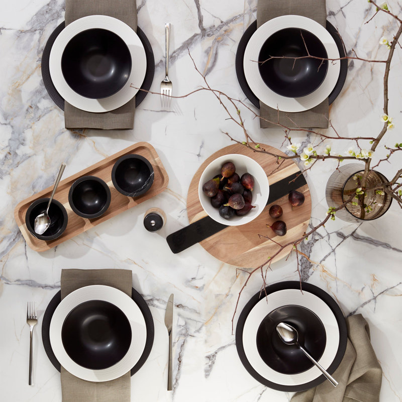 Lenox LX Collective Porcelain Dinnerware Set - Service for 4, White