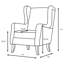 Fauteuil club à oreilles rembourré Critta brun