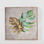 Décoration murale feuille tropicale faite à la main sur bois massif (ensemble de 2)