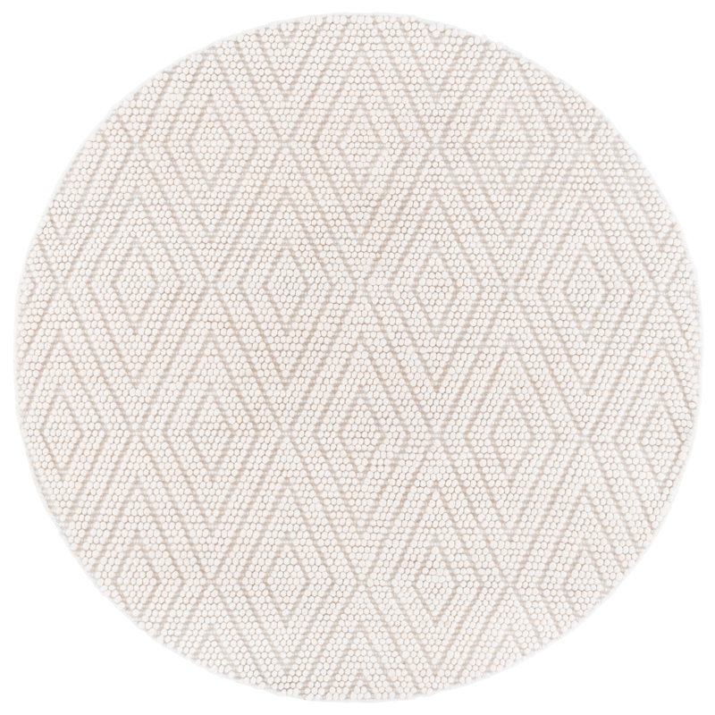 Elle Handmade Ivory Rug, Round 6'