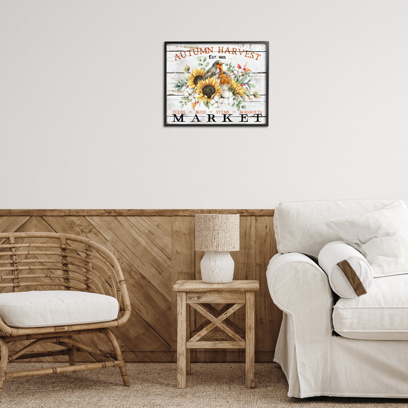 Art automnal sur toile, marché d'automne par Creatif Belle, Giclée encadrée noir minuit, H 16 po x l 20 po