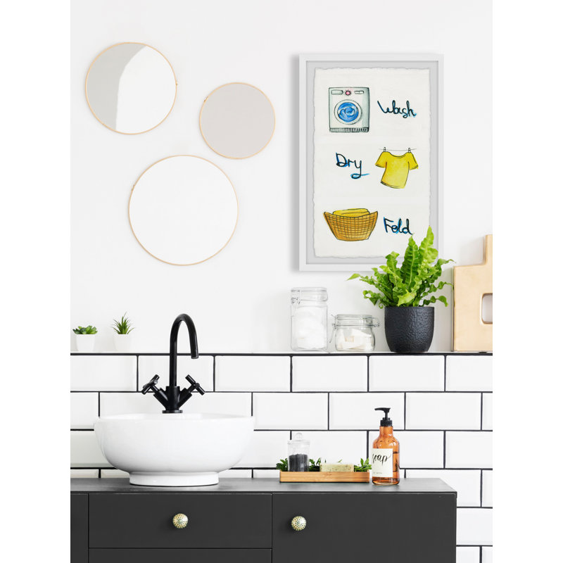 How To Do Laundry - Single Picture Frame Painting, 45cm H x 38cm W x 3.81cm D