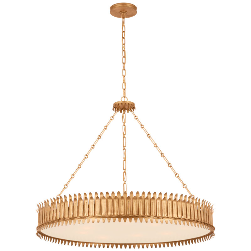Leslie Chandelier, 30.5" H x 36.75" W x 36.75" D, Golded Iron