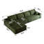 Canapé modulaire en forme de L de 135 po avec méridienne en forme de L, rembourré de velours côtelé modulaire moderne, 4 pour une expérience de luxe à la maison, aucun assemblage requis avec siège profond, mise à niveau des espaces de vie doux, nécessaire