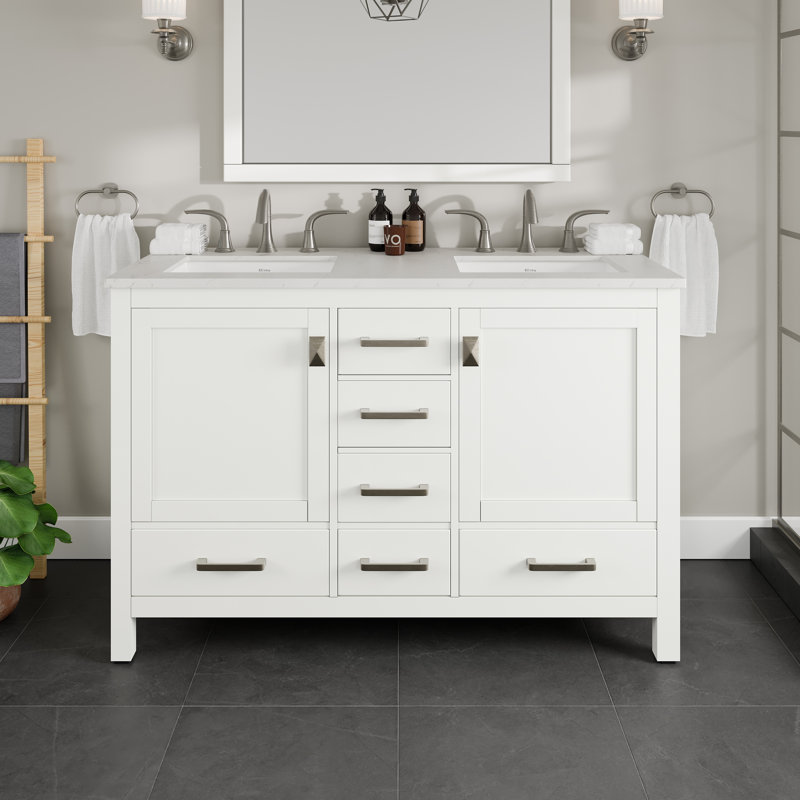 Minnich 48" Double Bathroom Vanity Set, White