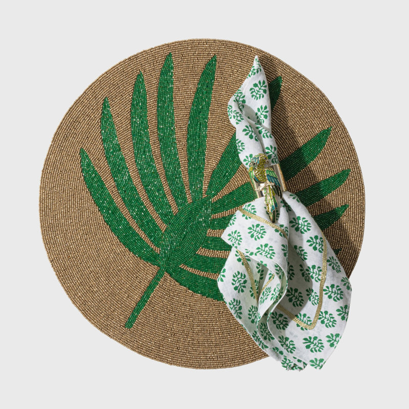 100% Cotton Round Beaded Placemat