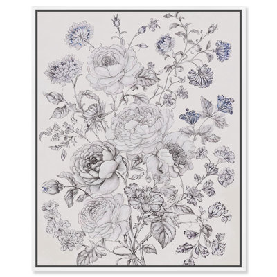 Floral Sketch Fashion Art Canvas Print by Art Remedy