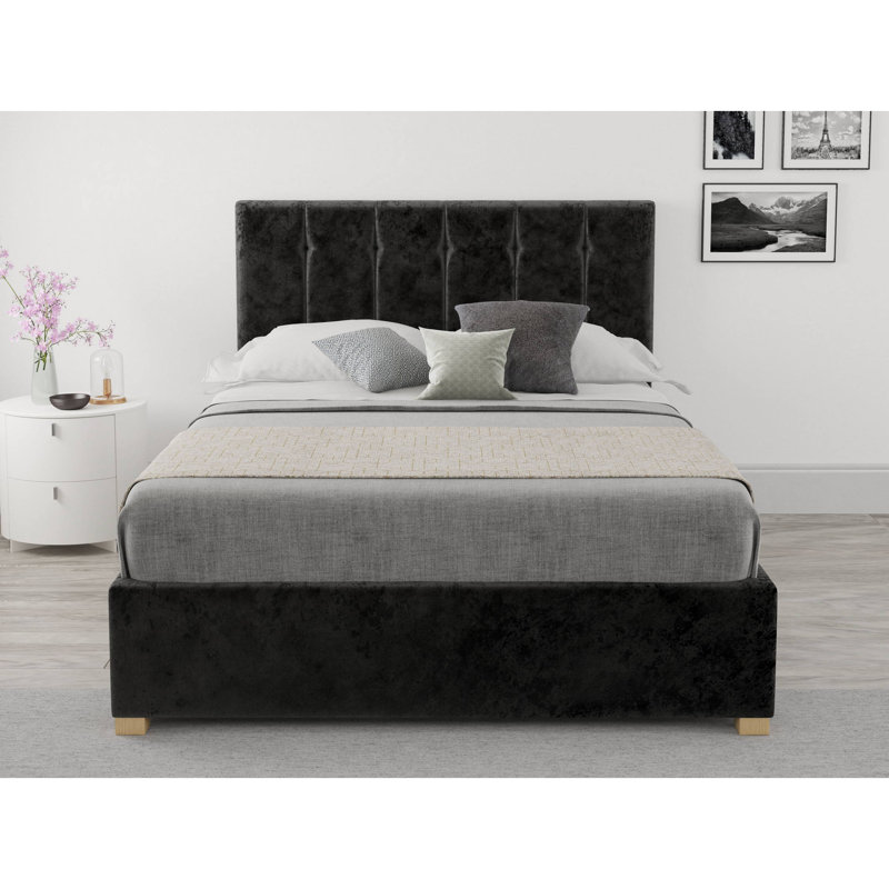 Cecere Upholstered Ottoman Storage Bed, Kingsize (5'), Black