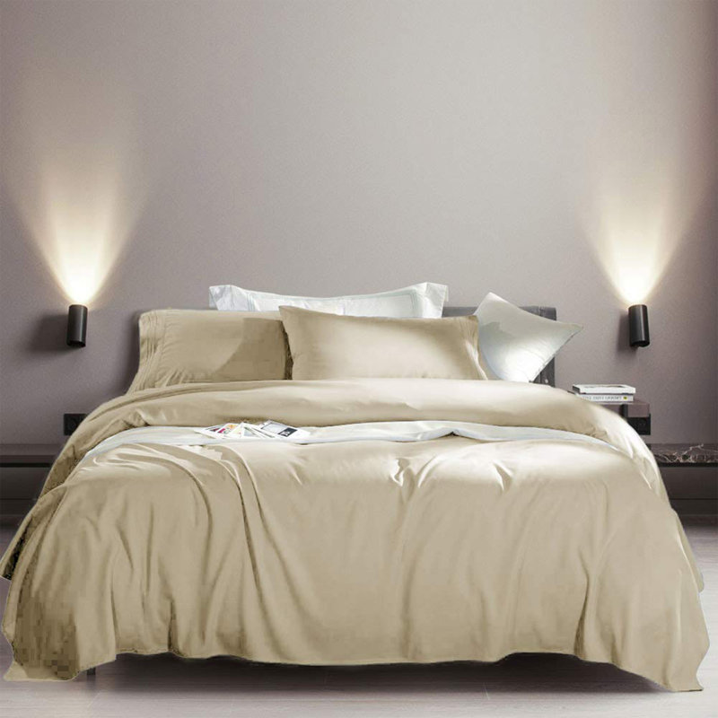 Microfiber 6 Pieces Bed Sheet Sets, Queen Sheet Set with 3 Additional Pieces, Beige