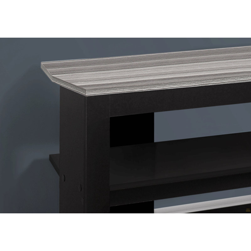 Meuble télé, console de 42 po, meuble multimédia, tablettes de rangement, Black