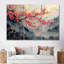 Rose, bleu, cerisier en fleurs, branche en Chine - ensemble d'art mural fleur de cerisier-107201406-107201401