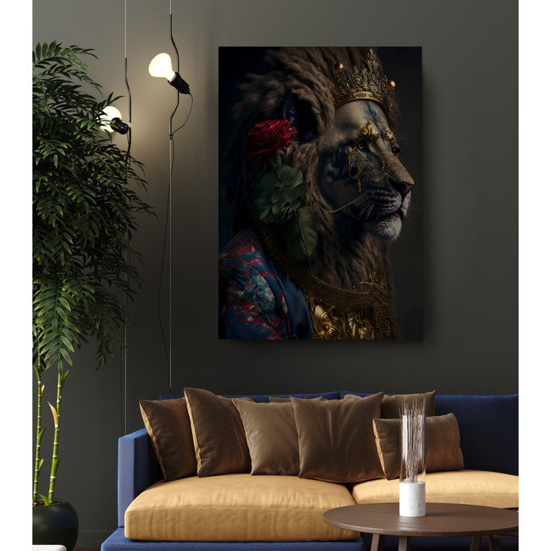 «Ingigerth Lion King» sur toile, H 36 po x l 24 po x P 1 po
