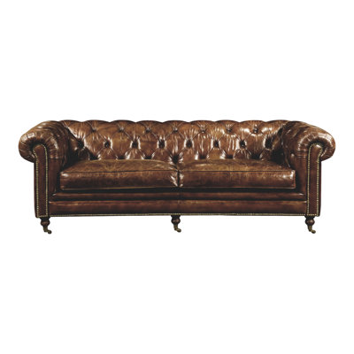Sofa, Seats 3, Top-Grain Leather
